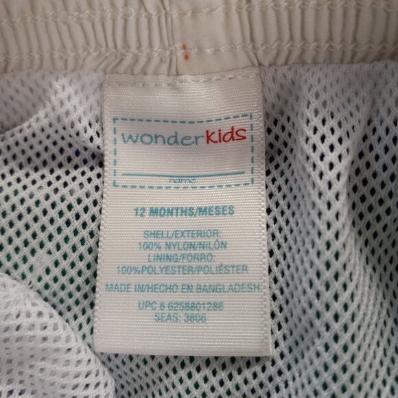 Wonderkids Size 12 Months Baby Boys Swim Trunks Elastic Waist Mesh Lining NEW - Picture 3 of 5